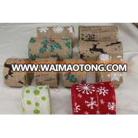 Wholesale Wedding Deco Natural Burlap Fabric Ribbon Roll